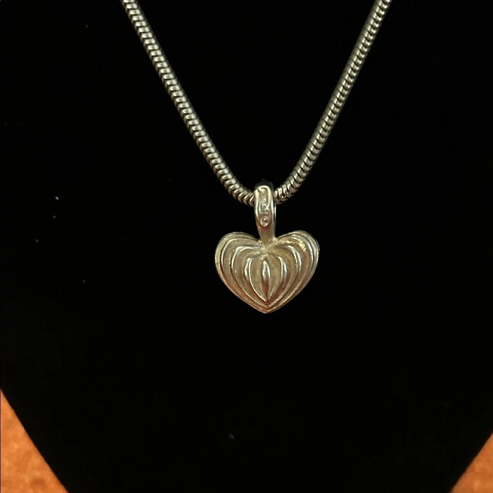 Lagos Caviar 925 Ribbed Puffy Heart Pendant w-925 16” Snake Chain - Picture 1 of 6